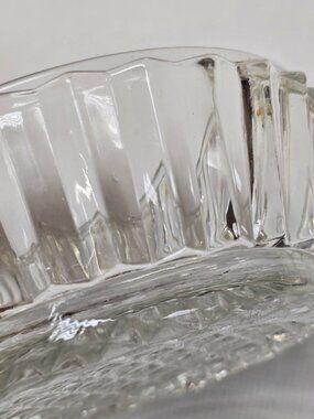 None | Dining | Vintage Clear Pressed Glass Ribbed Bowl Diamond Pattern ...